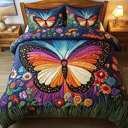 Twilight Bloom 3-Piece Quilted Bedding Set NCU0VL1052