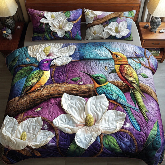 Twilight Blossom Song 3-Piece Quilted Bedding Set NCU0NT5848