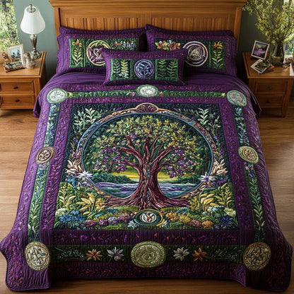 Twilight Branches 3-Piece Quilted Bedding Set NCU0PT3333