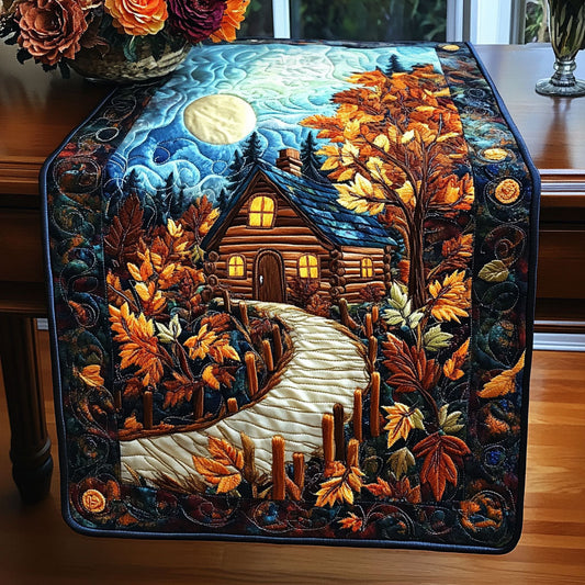 Twilight Cabin Glow Quilted Table Runner NCU0NT4695