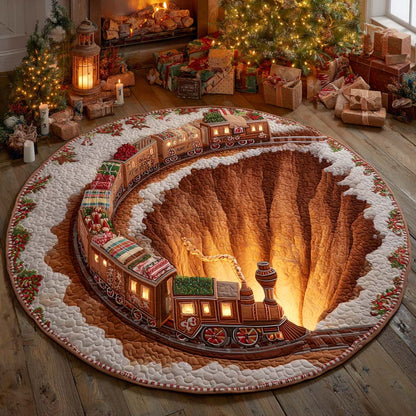Twilight Crater Railway Quilted Round Mat NCU0XD1868