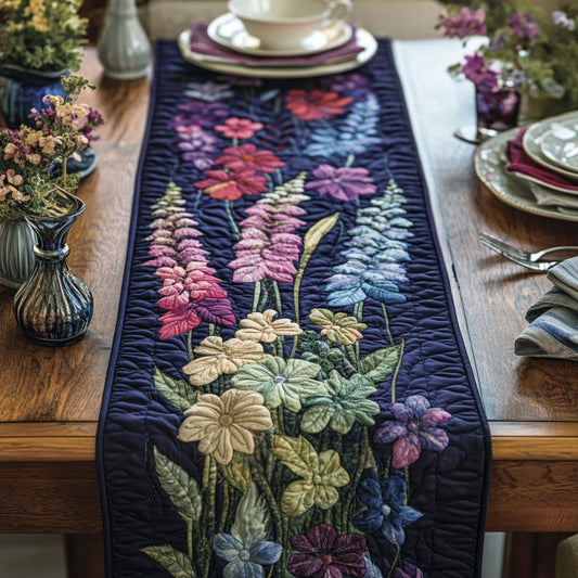 Twilight Delphinium Quilted Table Runner NCU0PT6873