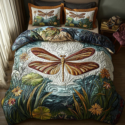 Twilight Dragonfly 3-Piece Quilted Bedding Set NCU0DV6529