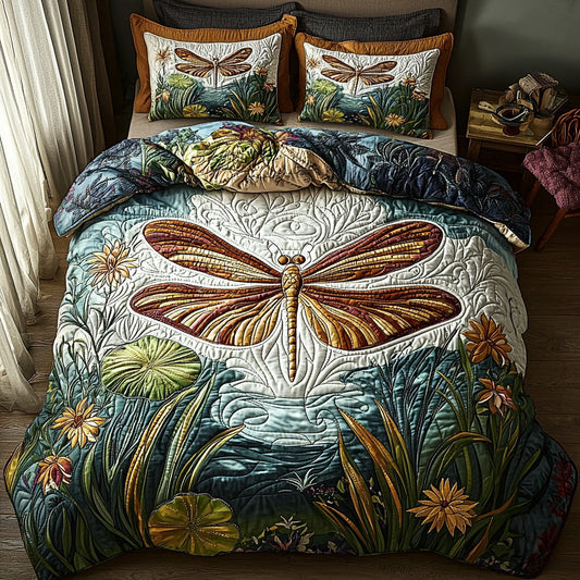 Twilight Dragonfly 3-Piece Quilted Bedding Set NCU0DV6529