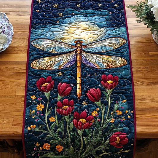 Twilight Dragonfly Quilted Table Runner NCU0DK4073