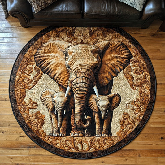 Twilight Elephant Quilted Round Mat NCU0DV6684