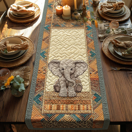 Twilight Elephant Quilted Table Runner NCU0DV6455
