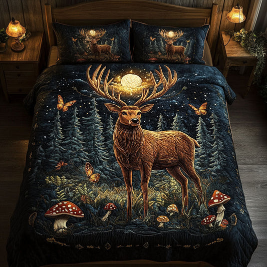 Twilight Elk Bliss 3-Piece Quilted Bedding Set NCU0PT3457