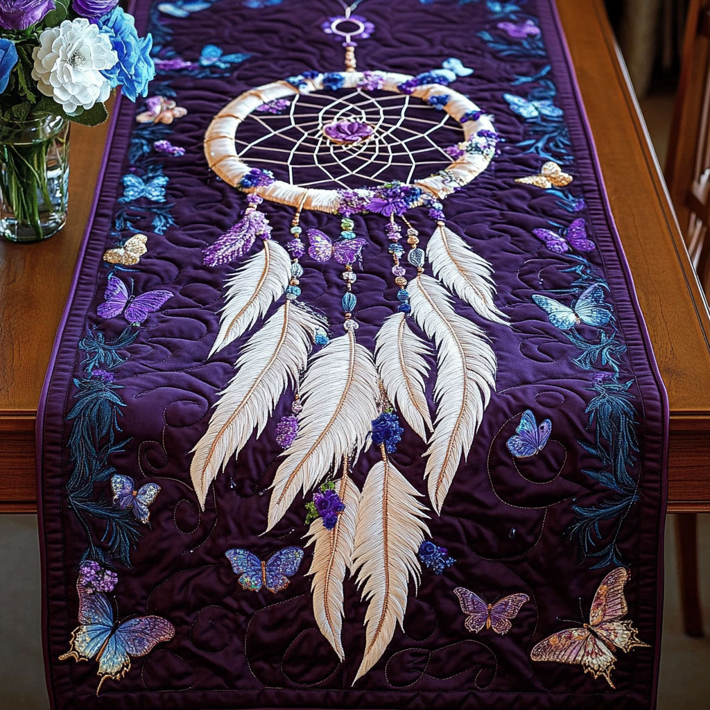 Twilight Feathers Quilted Table Runner NCU0NT3755