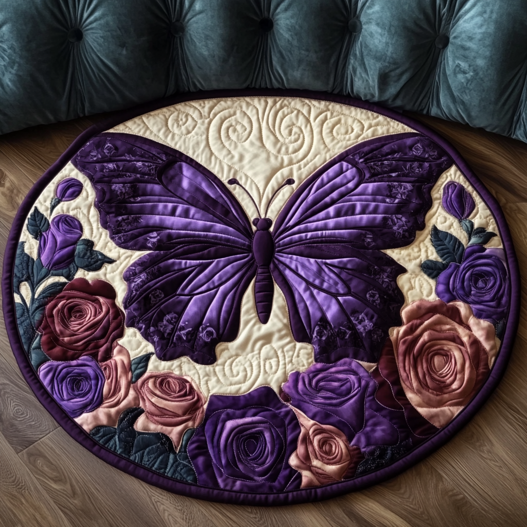 Twilight Flutter Quilted Round Mat NCU0VH2625