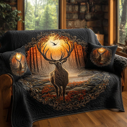 Twilight Forest Quilted Sofa Cover NCU0PT9729