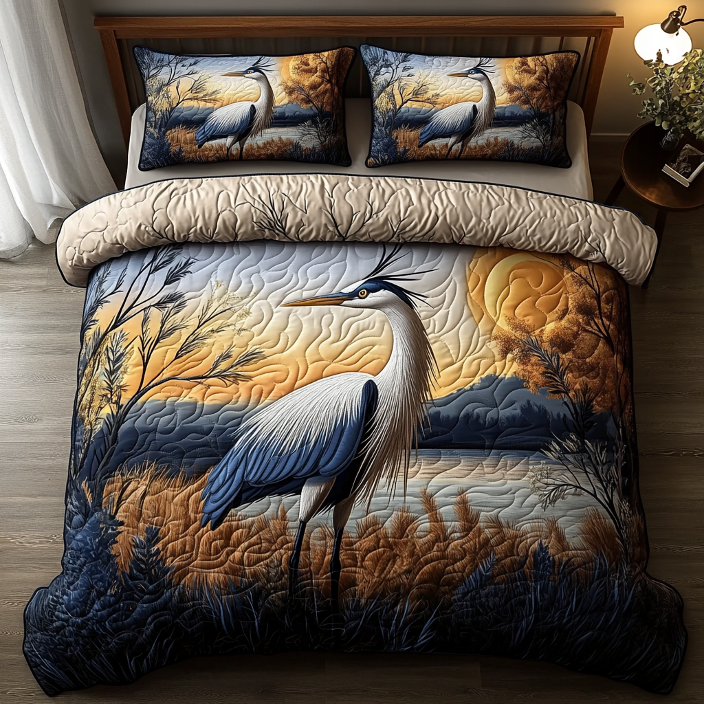 Twilight Grace 3-Piece Quilted Bedding Set NCU0VH2482