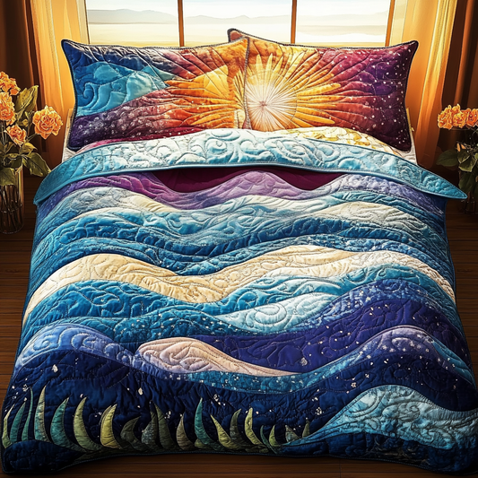 Twilight Horizon 3-Piece Quilted Bedding Set NCU0DV5662