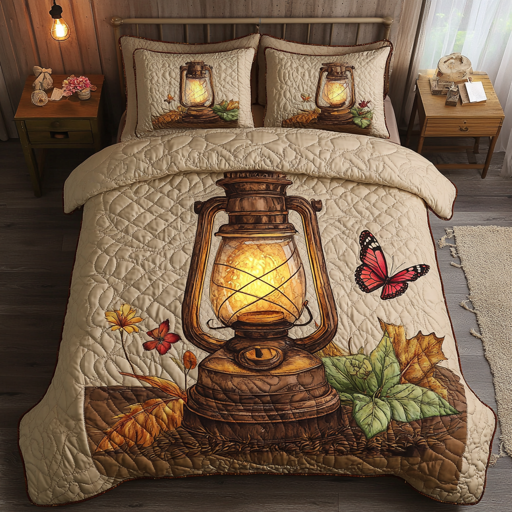 Twilight Lantern 3-Piece Quilted Bedding Set NCU0DK6187