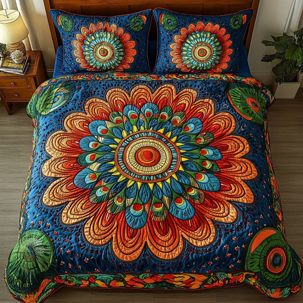 Twilight Mandala 3-Piece Quilted Bedding Set NCU0VL863