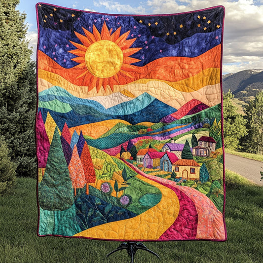 Twilight Mountain Path Quilted Blanket NCU0NT4343