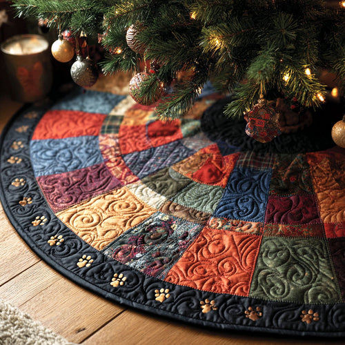 Twilight Paws Christmas Quilted Tree Skirt NCU0TV1070
