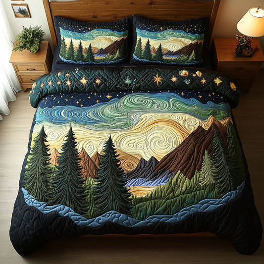 Twilight Pines 3-Piece Quilted Bedding Set NCU0DK8745