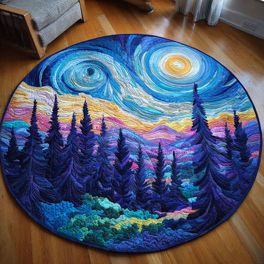 Twilight Pines Quilted Round Mat NCU0TV058