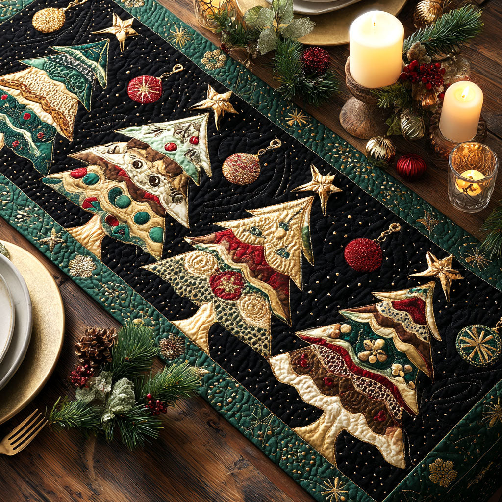 Twilight Pines Quilted Table Runner NCU0TV251
