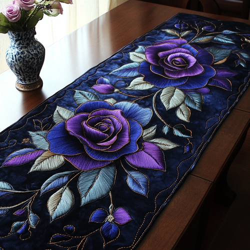 Twilight Roses Quilted Table Runner NCU0VL1423