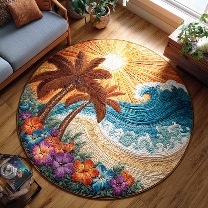 Twilight Shore Quilted Round Mat NCU0TD286