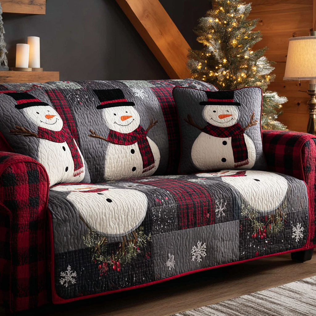 Snowman Quilted Sofa Cover NCU0VT353