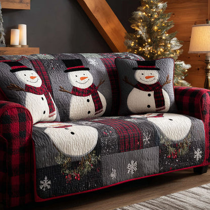 Snowman Quilted Sofa Cover NCU0VT353