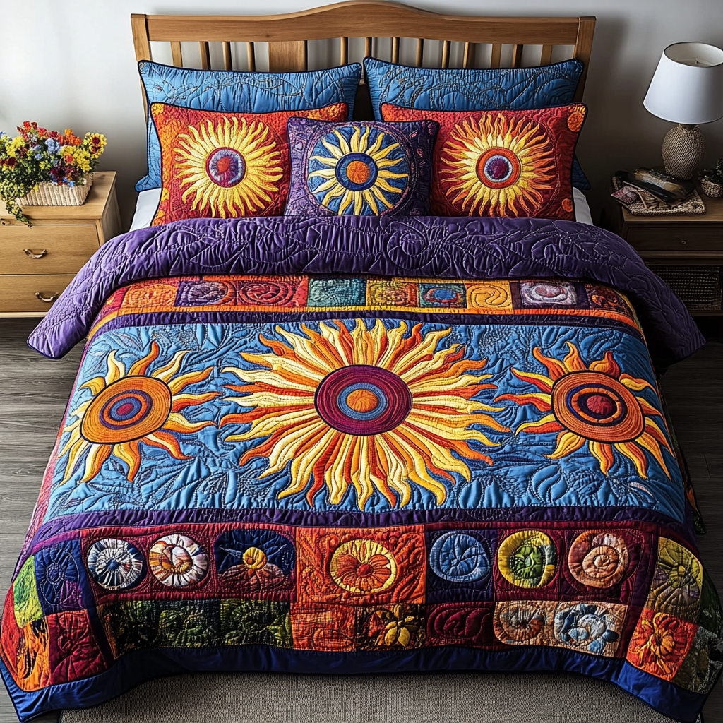 Twilight Solar 3-Piece Quilted Bedding Set NCU0VH2957
