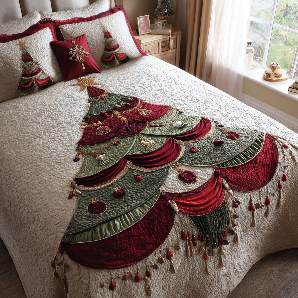 Twilight Spruce 3-Piece Quilted Bedding Set NCU0DV8473