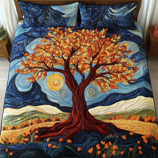 Twilight Tree 3-Piece Quilted Bedding Set NCU0NT4452