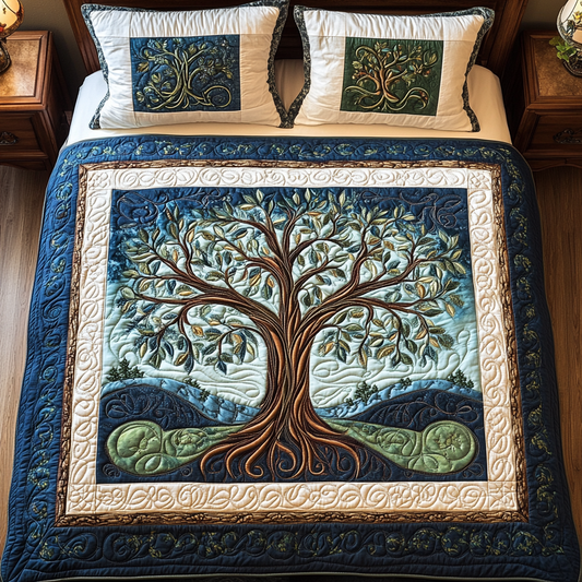 Twilight Tree Haven 3-Piece Quilted Bedding Set NCU0TL2010
