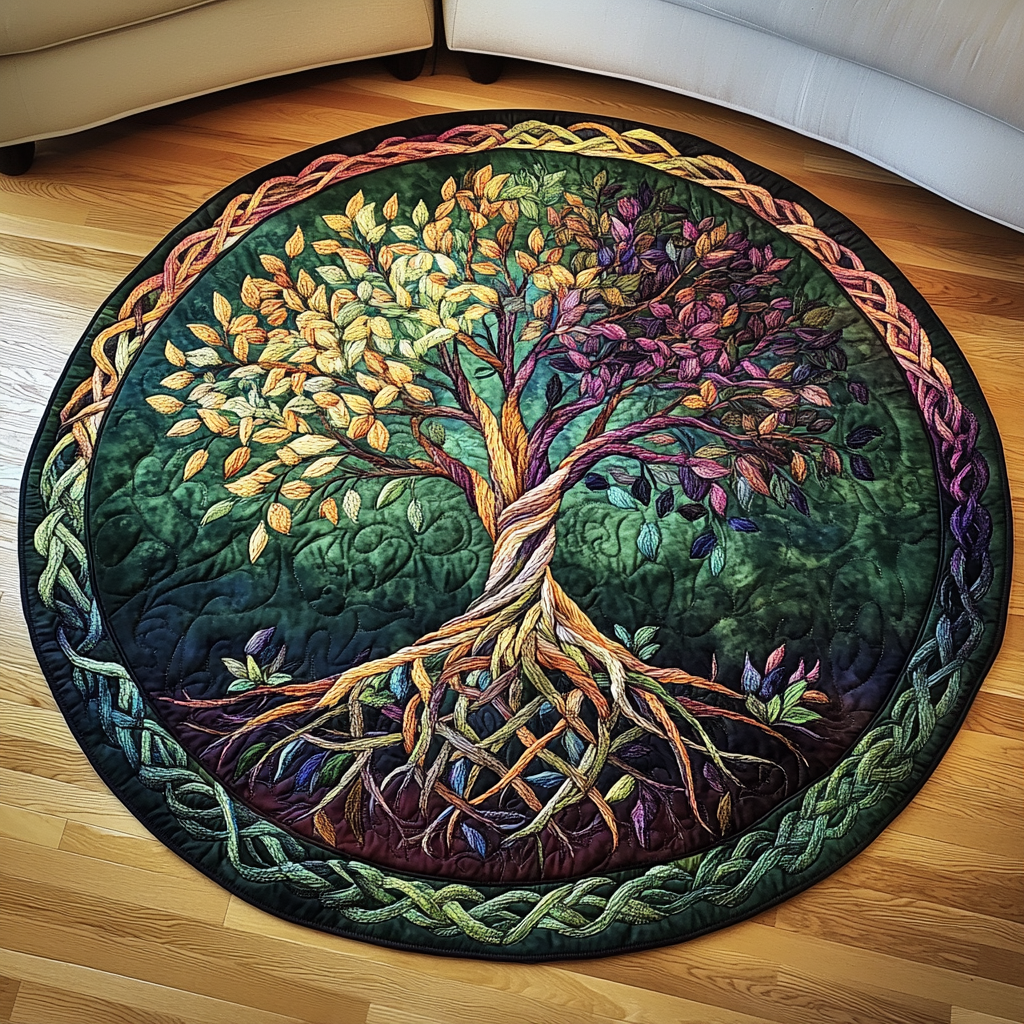 Twilight Tree Quilted Round Mat NCU0NT3465