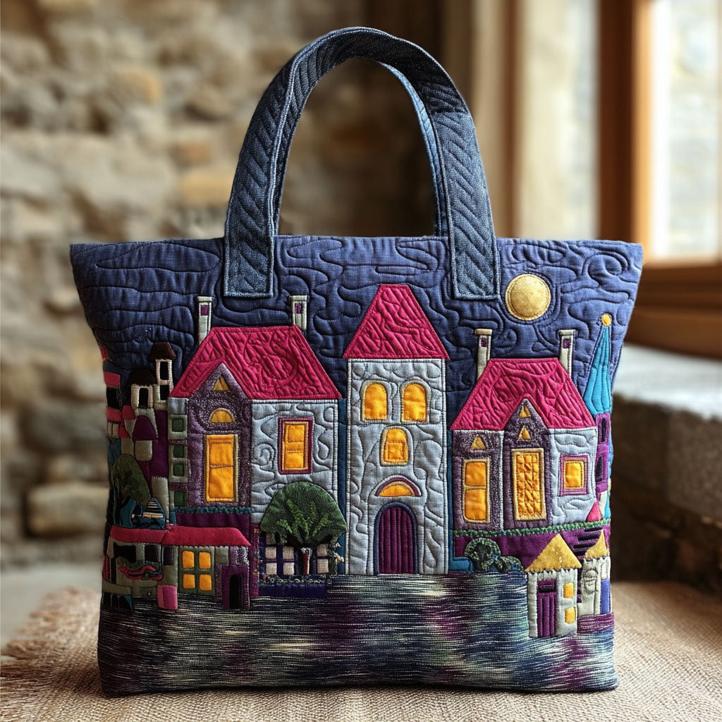Twilight Village Quilted Tote Bag NCU0TV371