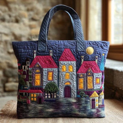 Twilight Village Quilted Tote Bag NCU0TV371