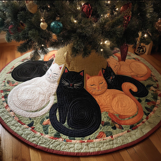 Twilight Whiskers Christmas Quilted Tree Skirt NCU0VL2977