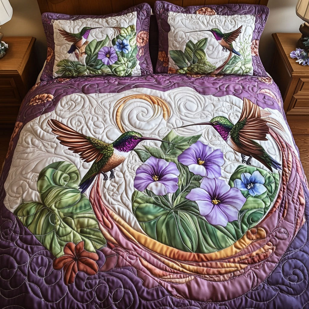 Hibiscus Haven 3-Piece Quilted Bedding Set NCU0NVH760 main image 0