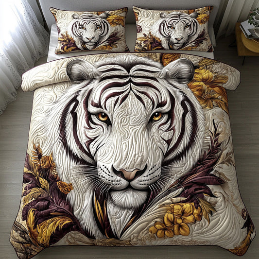 Twilight White Tiger 3-Piece Quilted Bedding Set NCU0DV6483