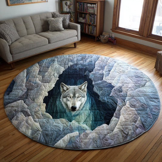 Twilight Wolf Quilted Round Mat NCU0DV7881