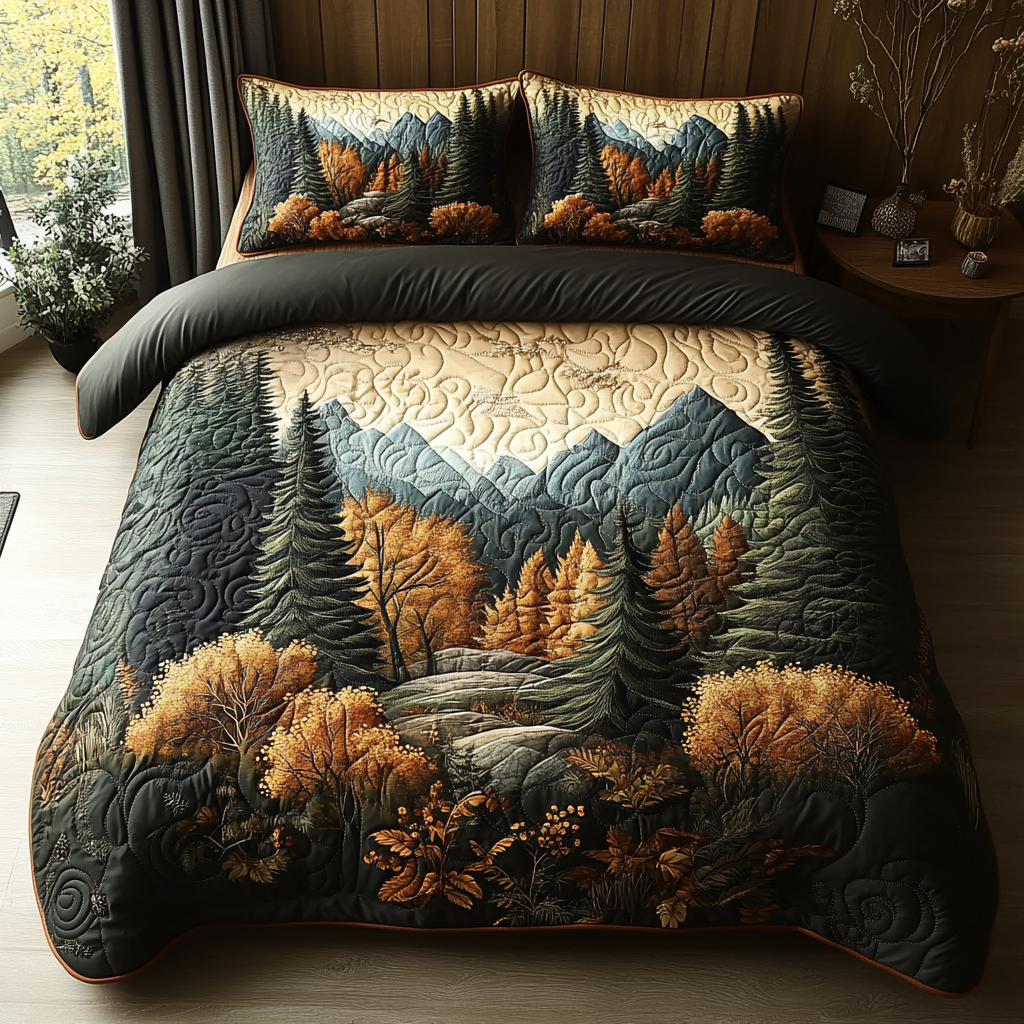 Twilight Woods 3-Piece Quilted Bedding Set NCU0DV5311