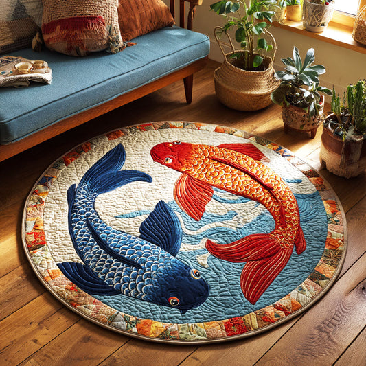 Twin Currents Quilted Round Mat NCU0TV272