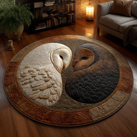 Twin Owls Quilted Round Mat NCU0TV118