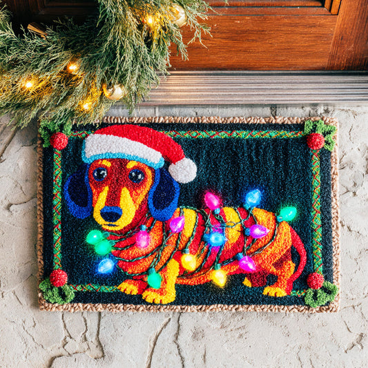 Twinkle Light Dachshund Doormat NCU0TD677