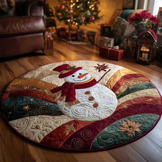 Twinkle Snowman Quilted Round Mat NCU0TV320