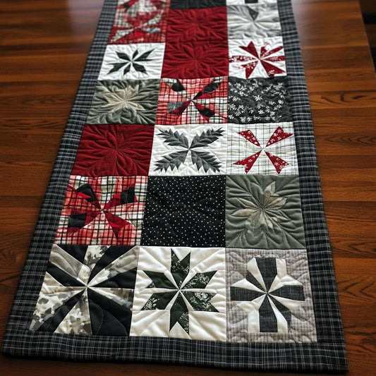 Twinkling Christmas Lights Quilted Table Runner NCU0PT1648