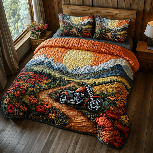 Two Wheels and a Dream 3-Piece Quilted Bedding Set NCU0DV4361
