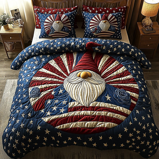 USA Gnomes 3-Piece Quilted Bedding Set NCU0DV6580