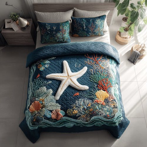 Undersea Ocean Realm 3-Piece Quilted Bedding Set NCU0HH335