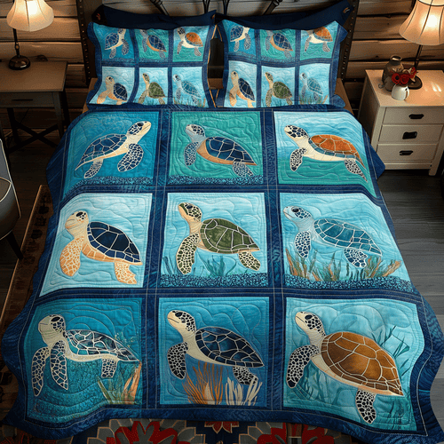 Underwater Bliss 3-Piece Quilted Bedding Set NCU0TL1129