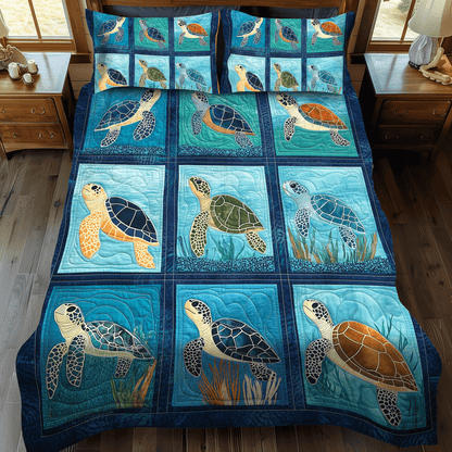 Underwater Bliss 3-Piece Quilted Bedding Set NCU0TL1129